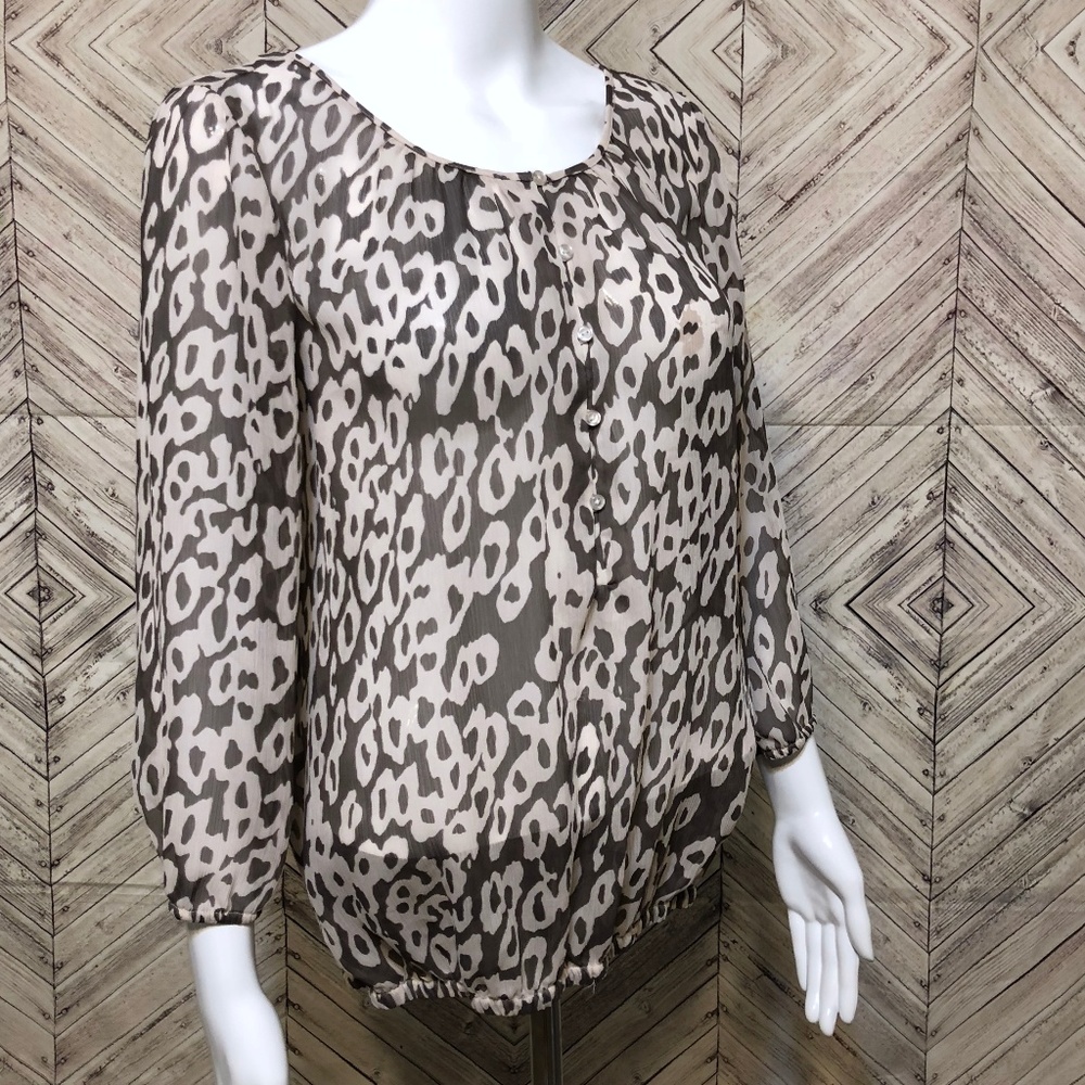 The Limited M sheer animal print blouse